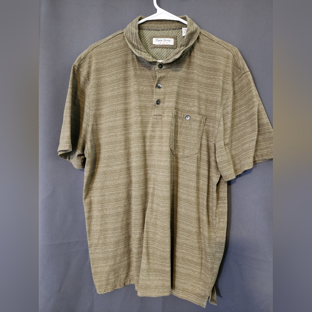 English Laundry Polo Shirt, Men's Extra Large Green Stripe Polo Shirt